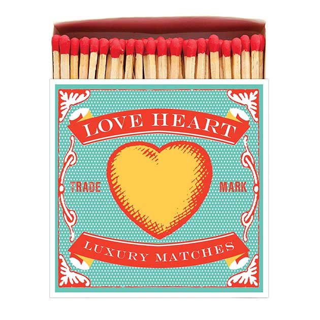 Love Heart Luxury Matches Square Matchbox