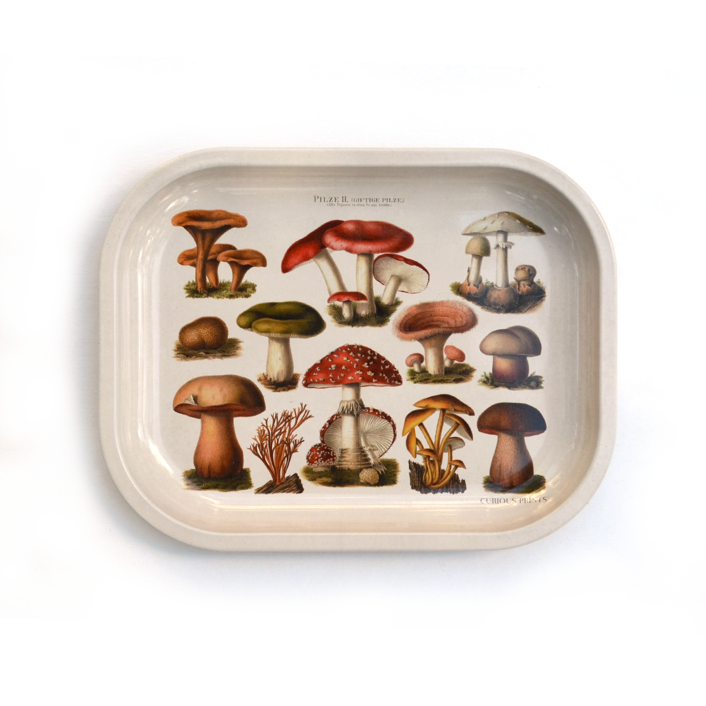 Small Metal Tan Mushroom Tray