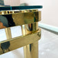 Vintage Brass and Glass Square Side Table
