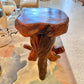 Vintage Live Edge Teak Root Wood Stool/Bench/Stand