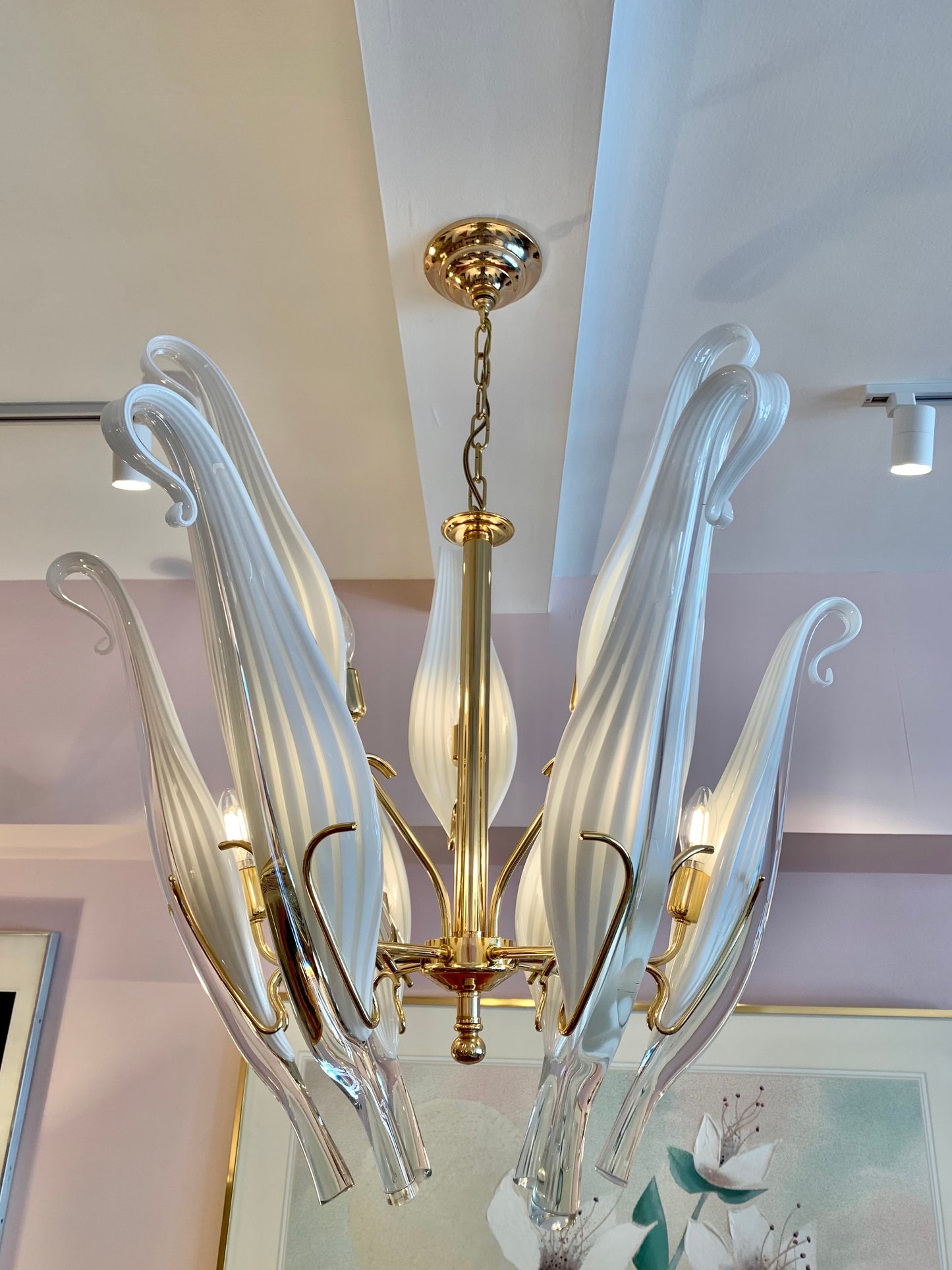 Murano Glass Leaf Chandelier