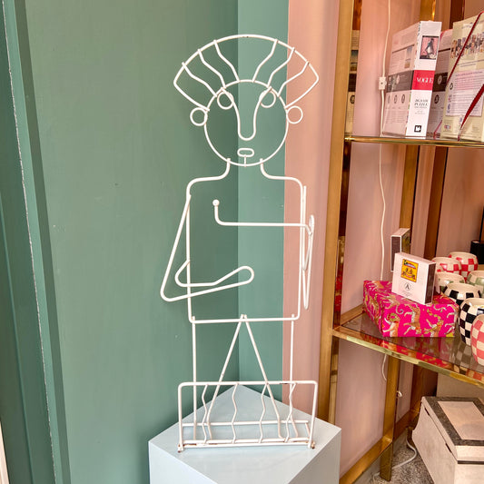 1980’s John Risley/Frederick Weinberg Style Wire Human Bathroom Valet