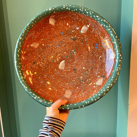 1987 Vintage Postmodern Claudia Reese Ceramic Platter