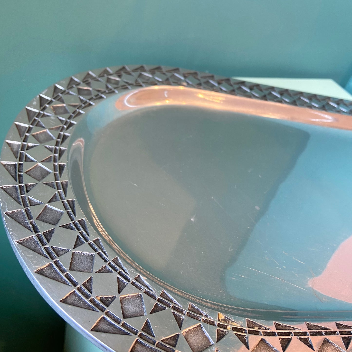 Vintage Postmodern Wilton USA Cast Pewter Tray/Platter
