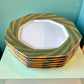 Vintage Fitz and Floyd Hexagonal "Capri Platinée" Dinnerware Set -24 Pieces