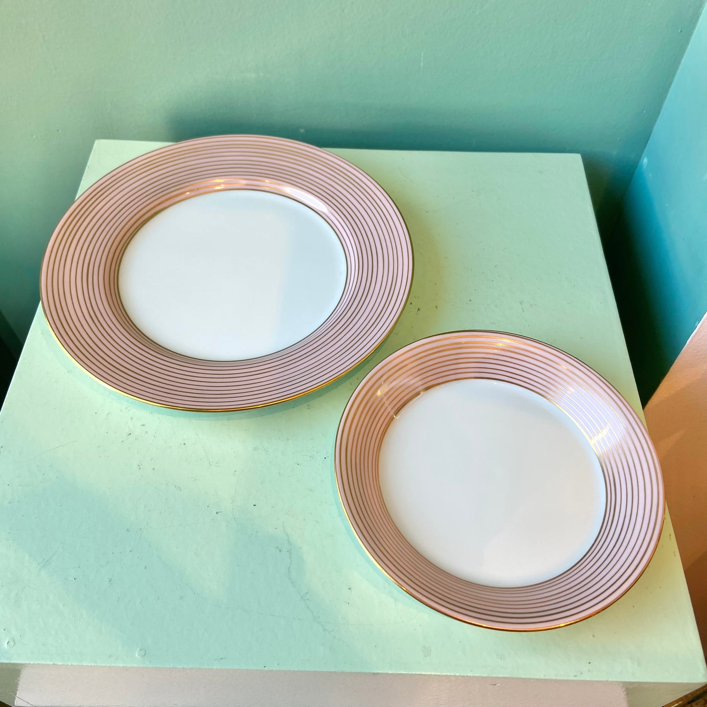 1979 Fitz and Floyd Pink `Rondelle’ Dinnerware Set -26 Pieces