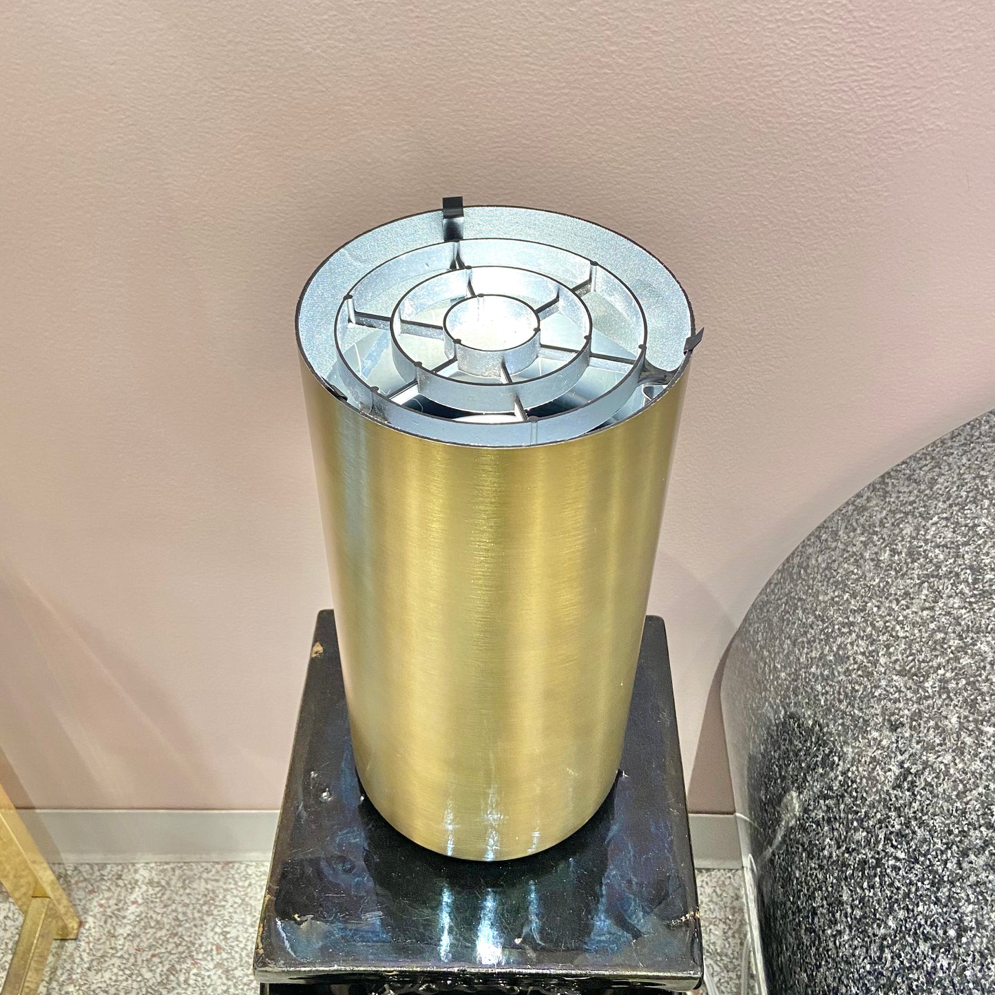 Vintage Cylindrical Brushed Brass Up Light