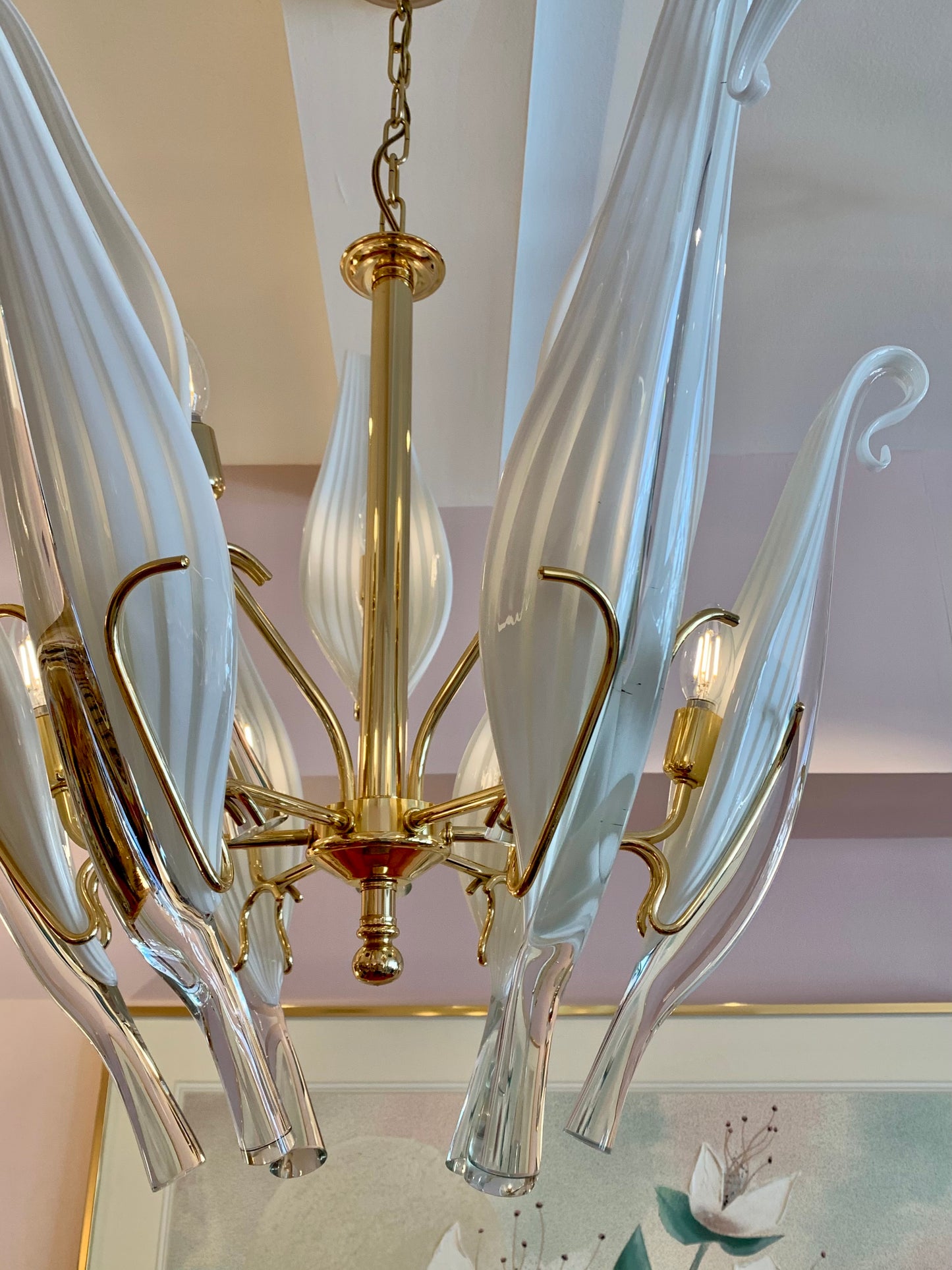 Murano Glass Leaf Chandelier