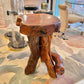 Vintage Live Edge Teak Root Wood Stool/Bench/Stand