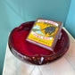 Large Vintage Garnet Bullicante Glass Ashtray