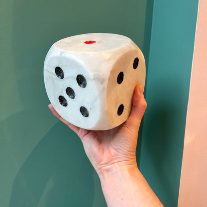 Extra Large 4" White Marble Dice