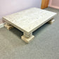 Vintage Travertine Ball Footed Coffee Table