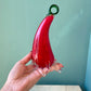 Vintage Murano Style Glass Red Flower