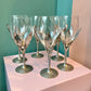 Set of 6 Castor Cooper Pewter Stem Wine Glasses