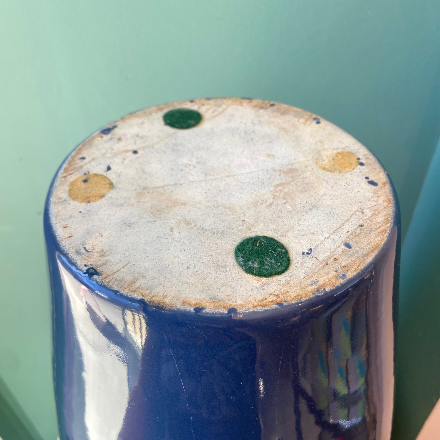 Vintage Navy Blue Ceramic Vase