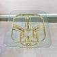 Vintage Curved Brass and Glass End Table