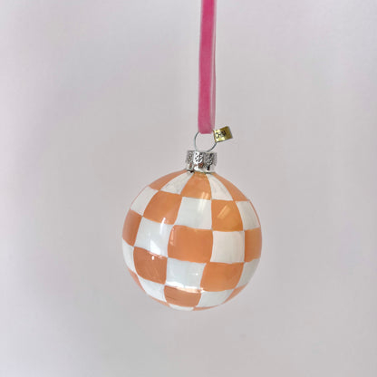 Medium Checkered Bauble Ornament