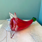 Vintage Murano Style Glass Red Flower
