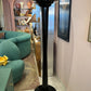 1980's Black Art Deco Style Stepped Torchiere Floor Lamp