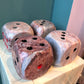 Extra Large 4" Pink and Grey Marble Dice