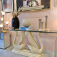 Vintage Swan Console Table with Glass Top