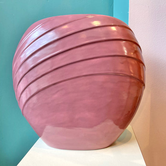 Vintage Mauve Ceramic Art Deco Style Vase