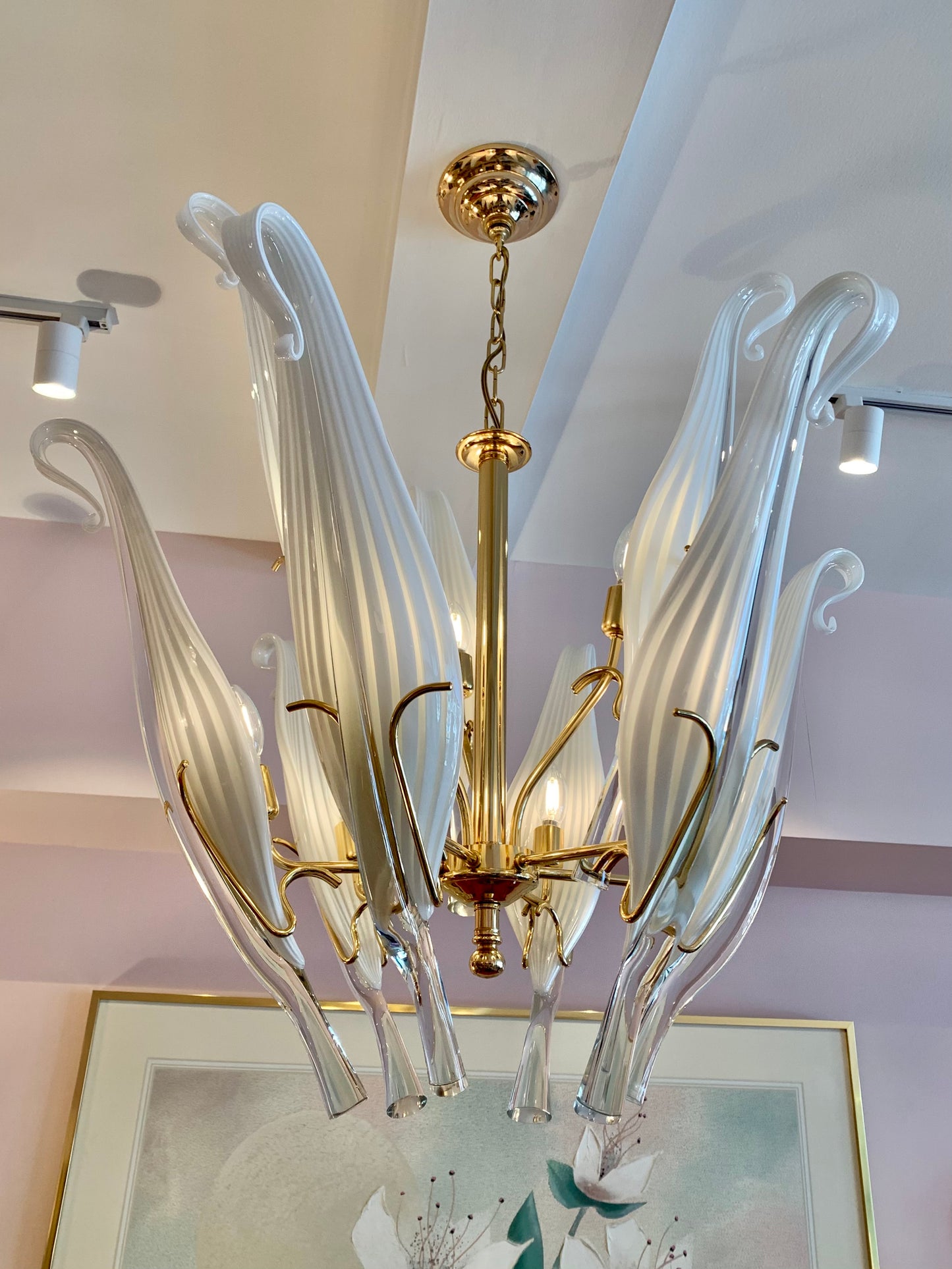 Murano Glass Leaf Chandelier