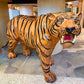 Vintage Leather Tiger Statue.