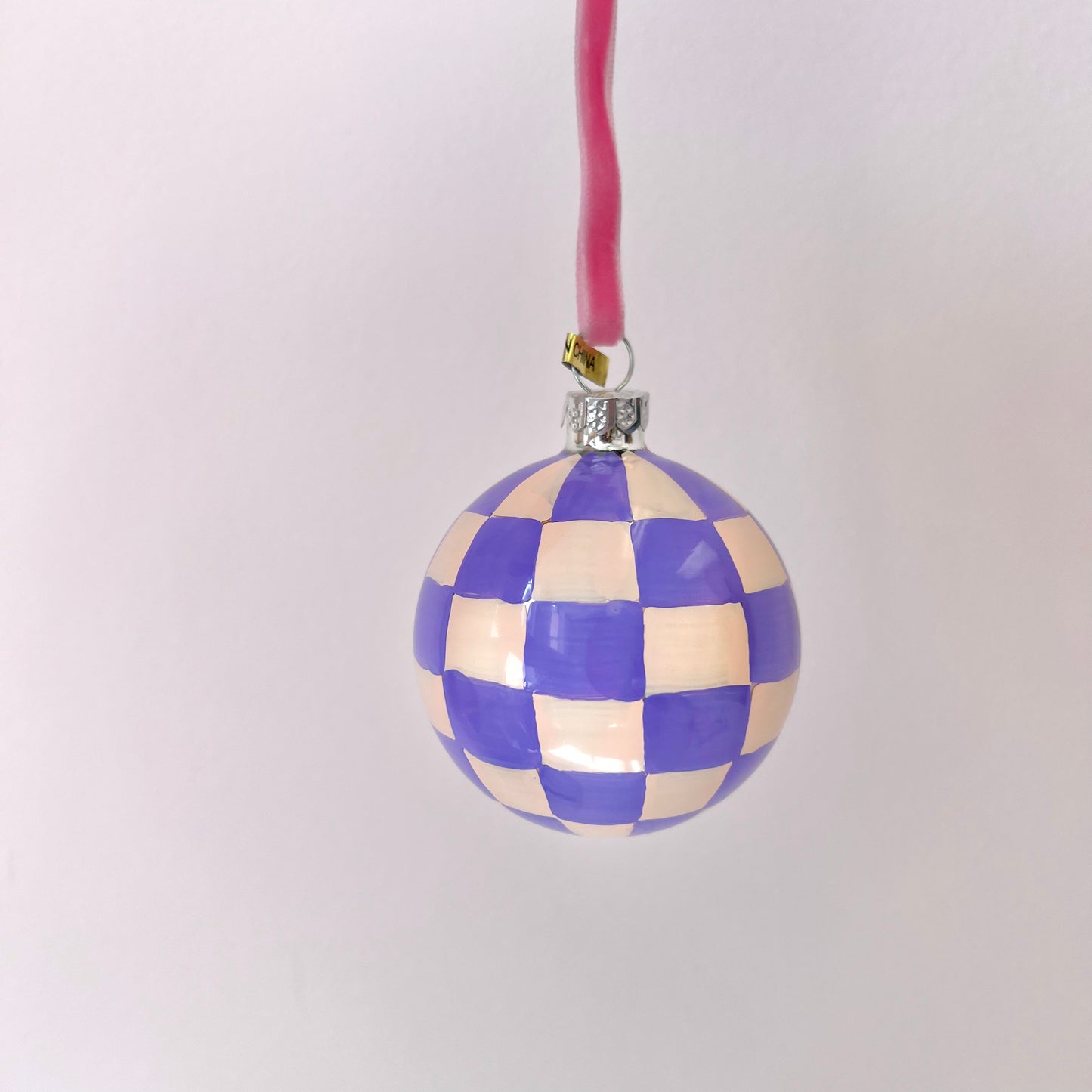 Medium Checkered Bauble Ornament
