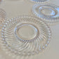 Set of 6 Fostoria Colony Swirl Glass Dinner Plates