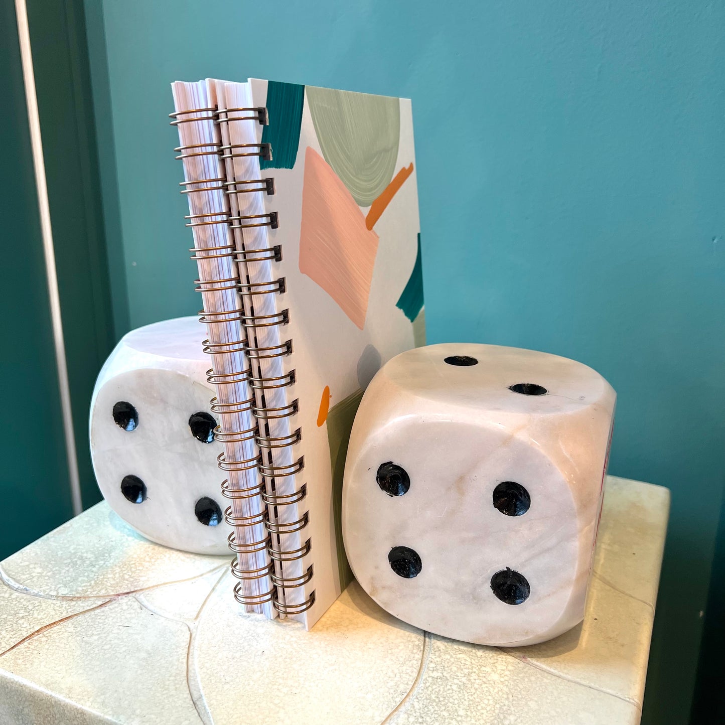 Extra Large 4" White Marble Dice