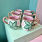 Set of 6 Vintage 1989 Fitz and Floyd Magnolia Mugs