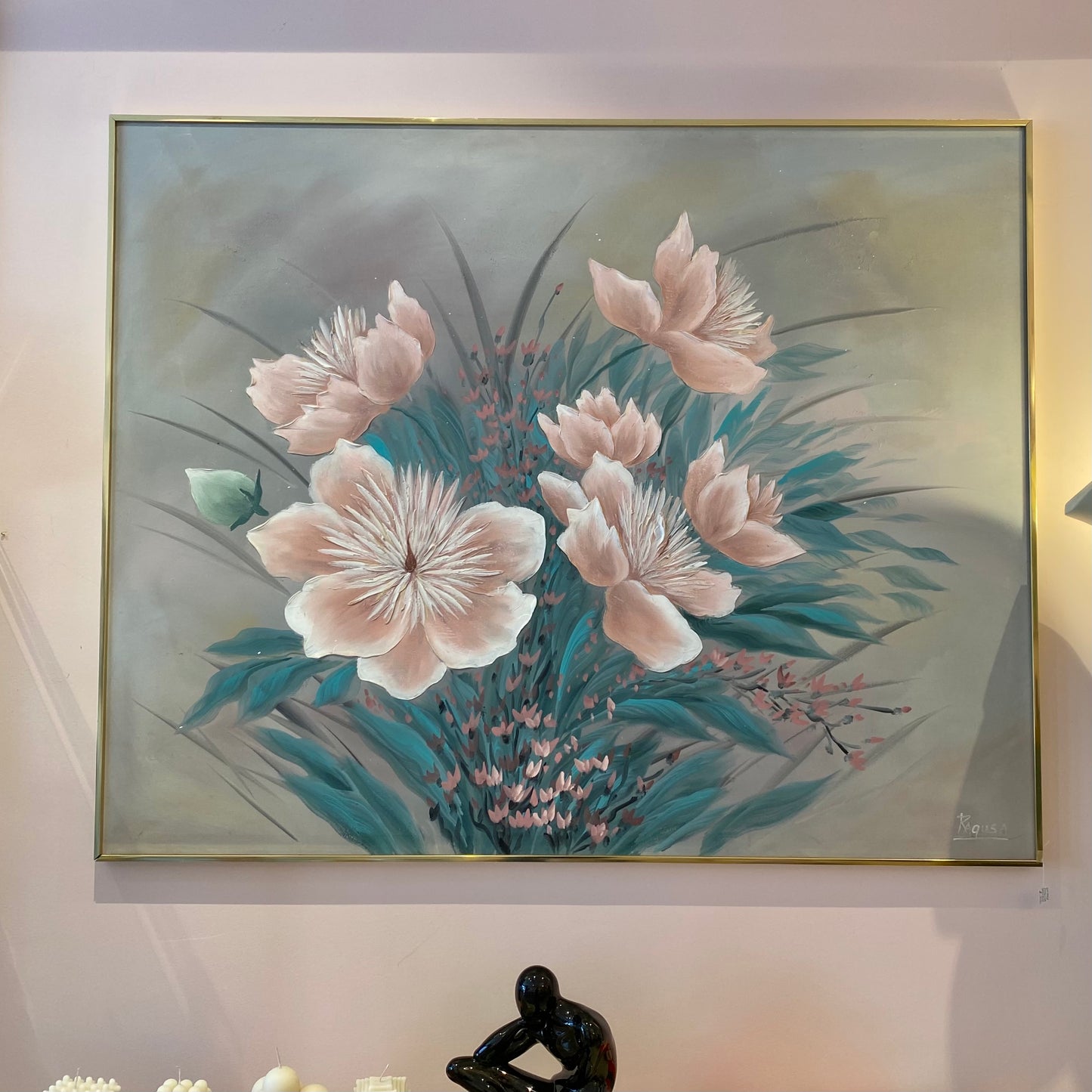Vintage Floral Painting by Ragusa