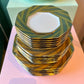 Vintage Fitz and Floyd Hexagonal "Capri Platinée" Dinnerware Set -24 Pieces