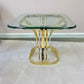 Vintage Curved Brass and Glass End Table