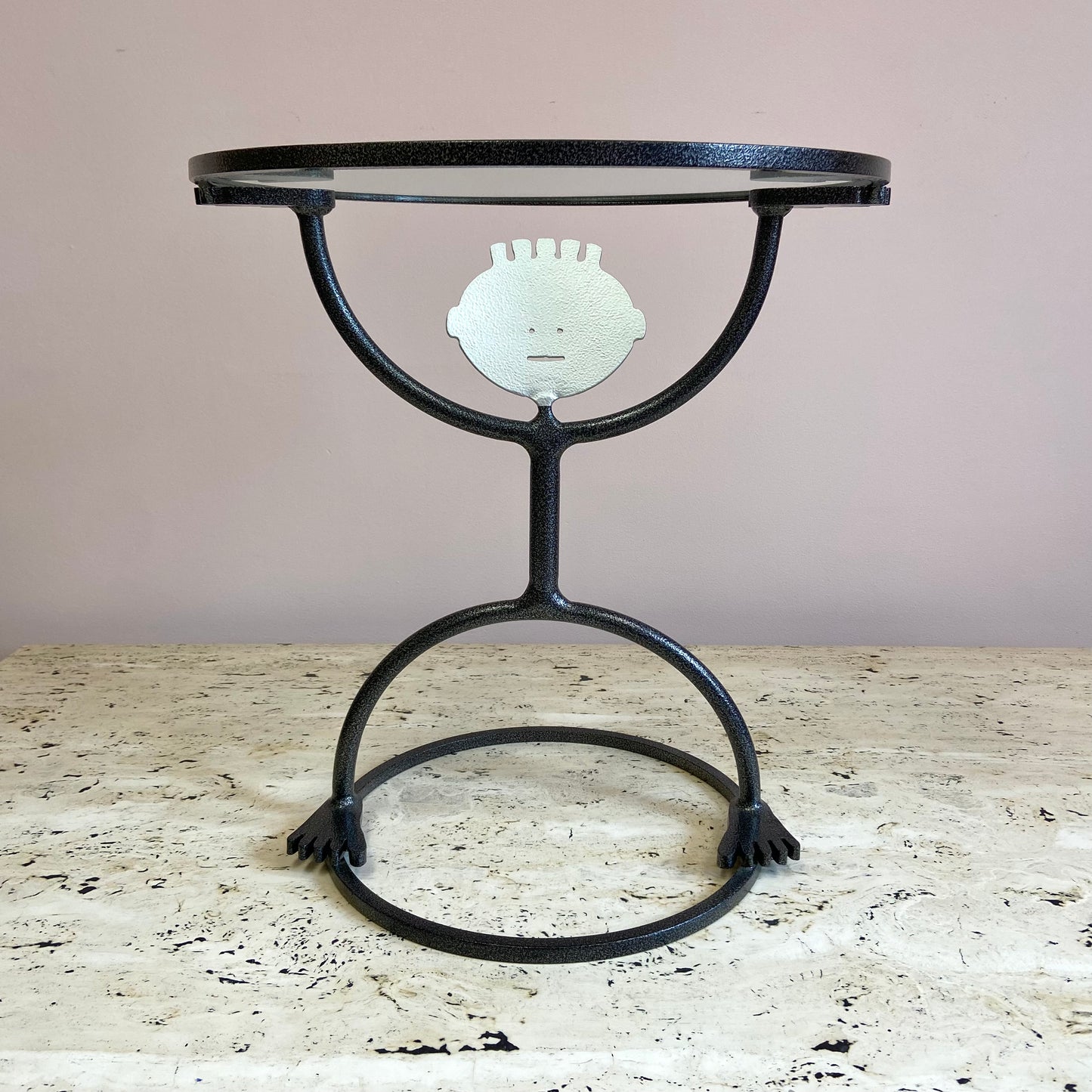 Vintage Postmodern Fred Garbotz ‘HE’ Side Table