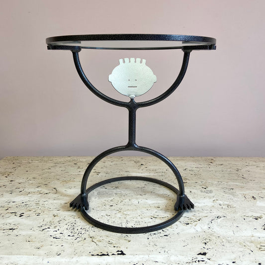 Vintage Postmodern Fred Garbotz ‘HE’ Side Table