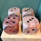 Extra Large 4" Pink and Grey Marble Dice