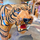 Vintage Leather Tiger Statue.