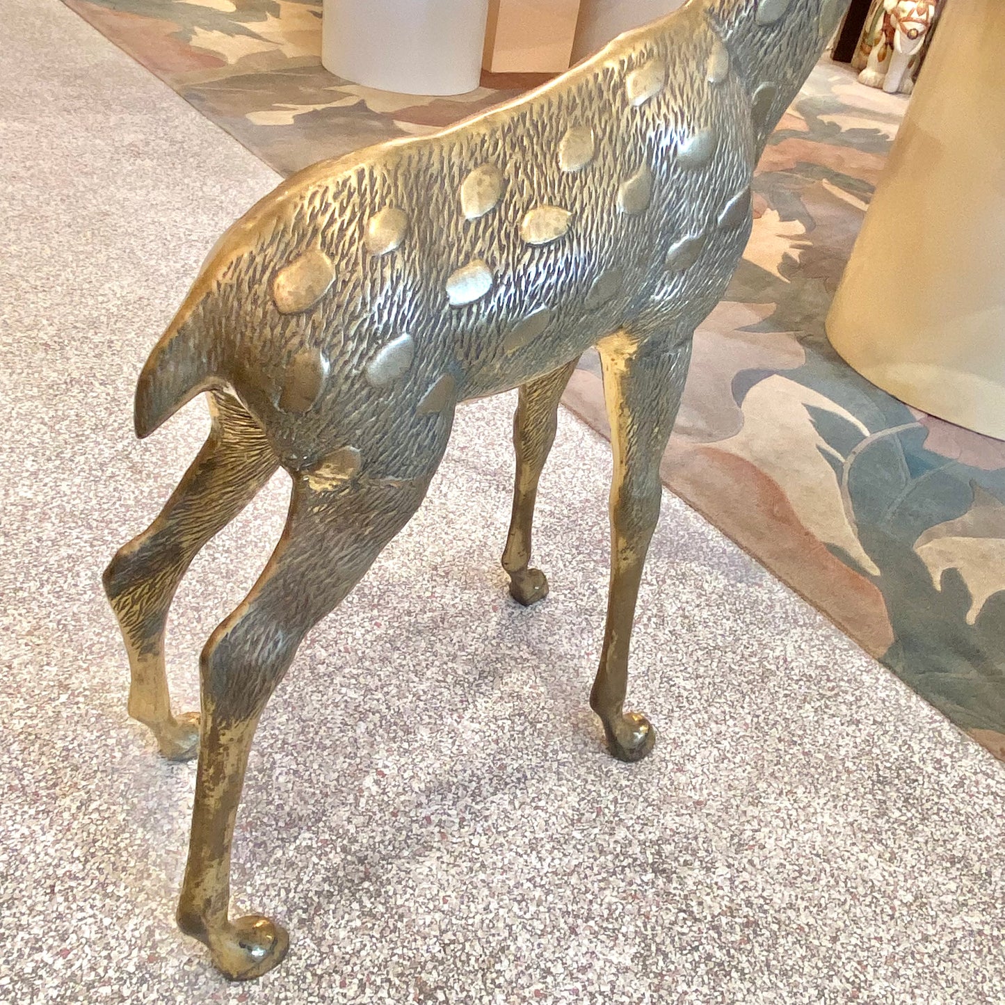 Vintage Extra Large Brass Stag Deer Statue