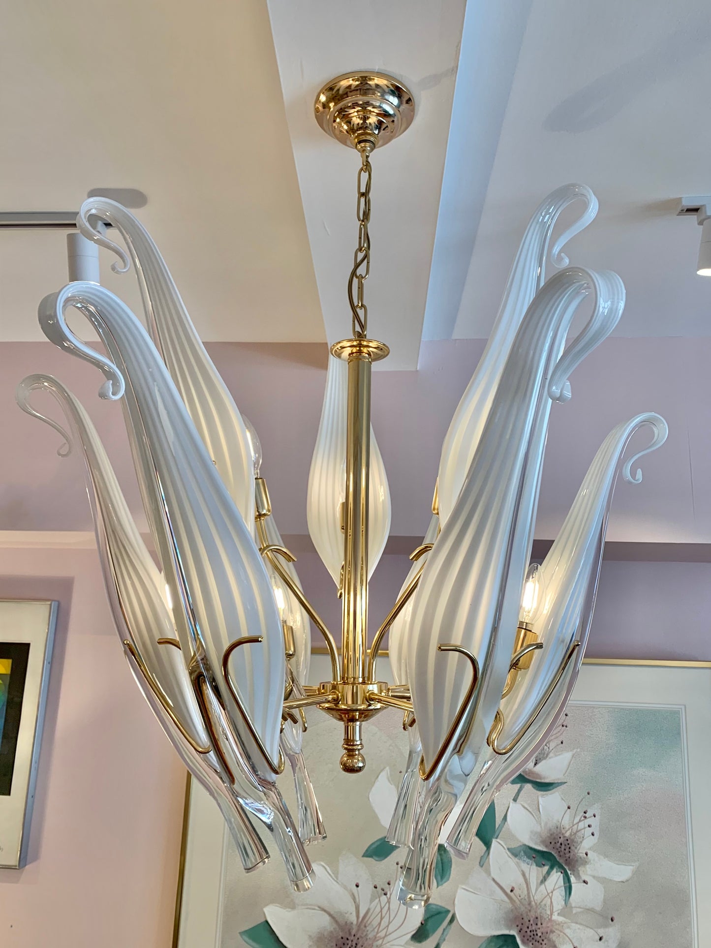 Murano Glass Leaf Chandelier