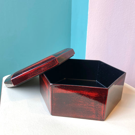 Vintage Hexagon Lacquered Box