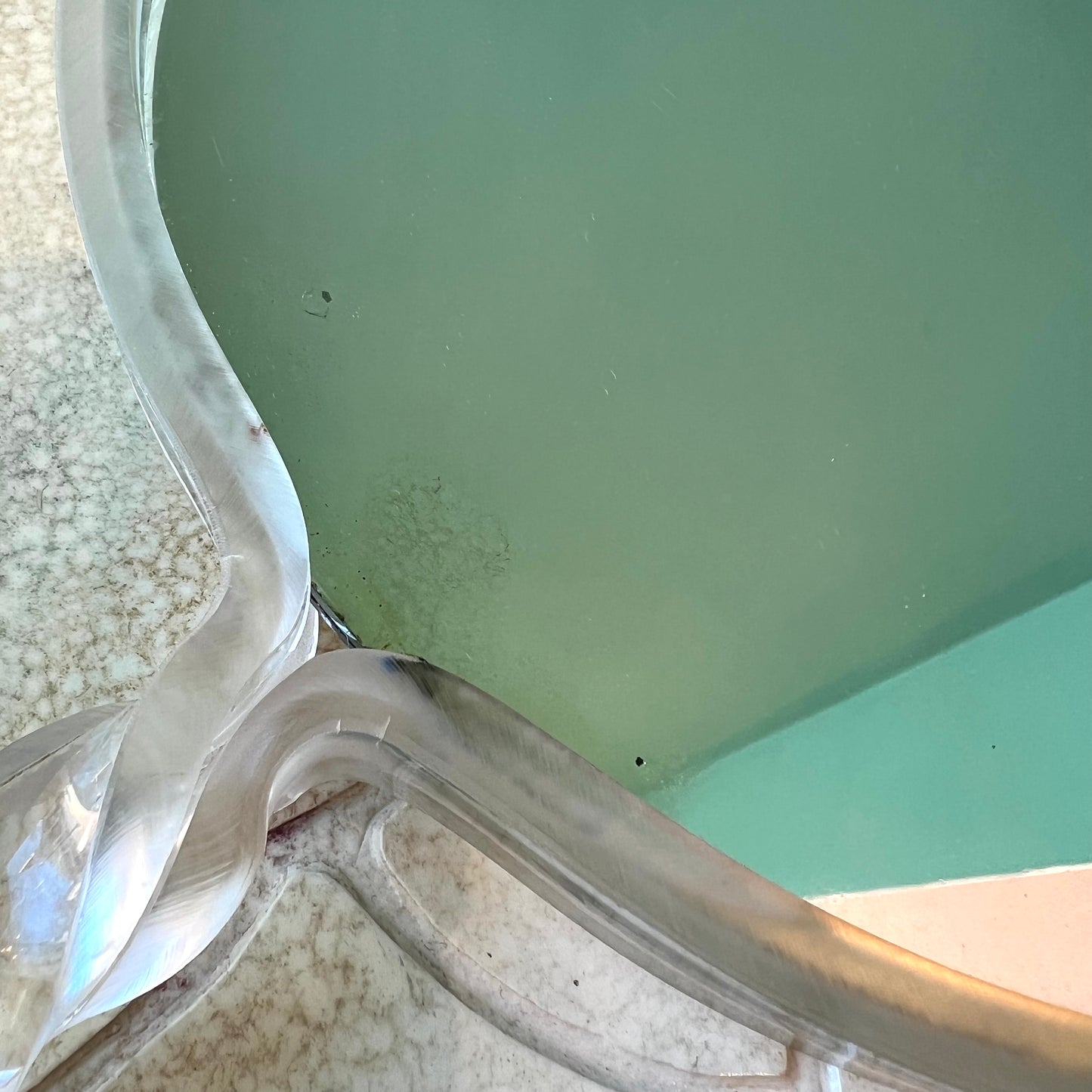 Vintage Lucite Spiral Handle Hand Mirror
