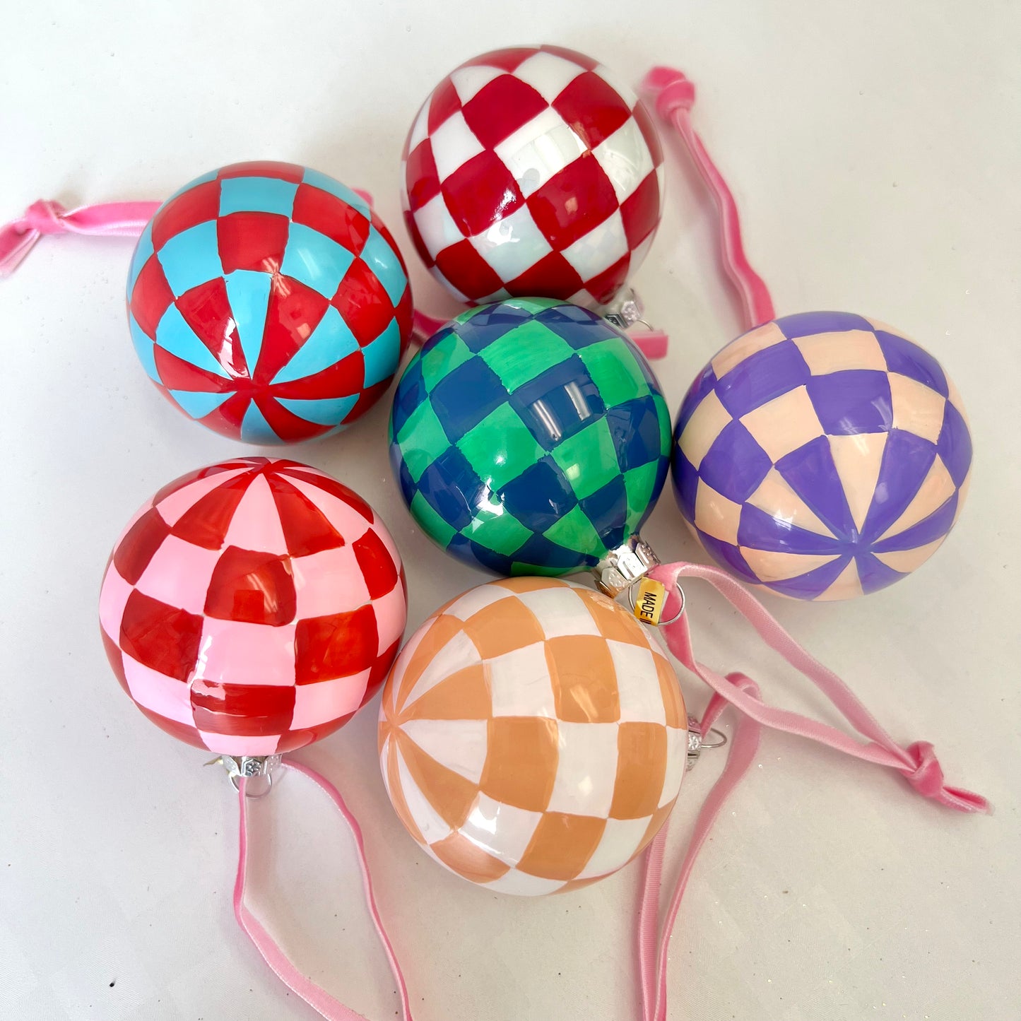 Medium Checkered Bauble Ornament