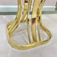 Vintage Curved Brass and Glass End Table