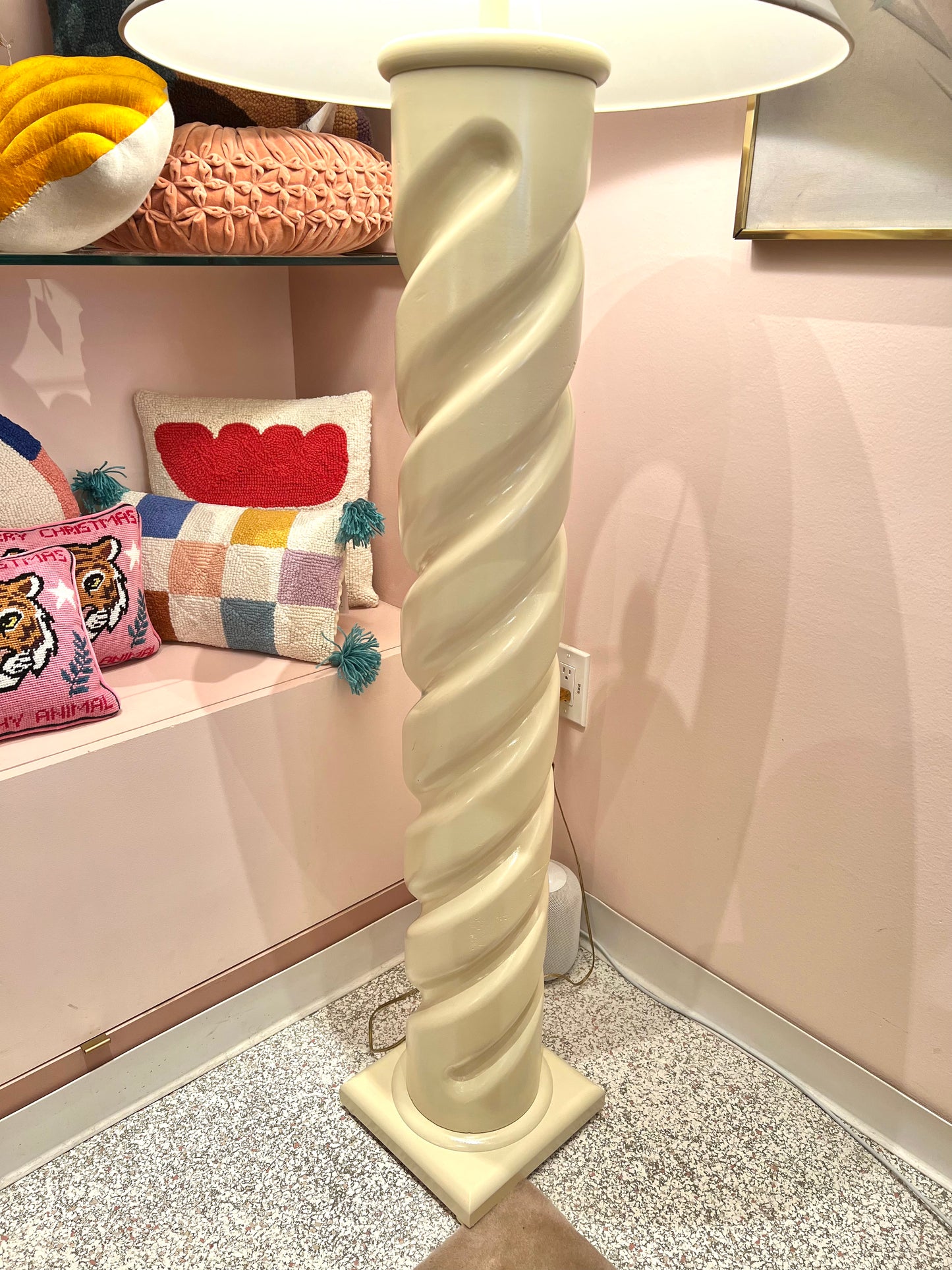 1980's Michael Taylor Style Spiral Floor Lamp