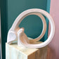 1980’s White Ceramic Rams Head Sculpture by Jaru