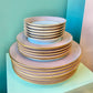 1979 Fitz and Floyd Pink `Rondelle’ Dinnerware Set -26 Pieces