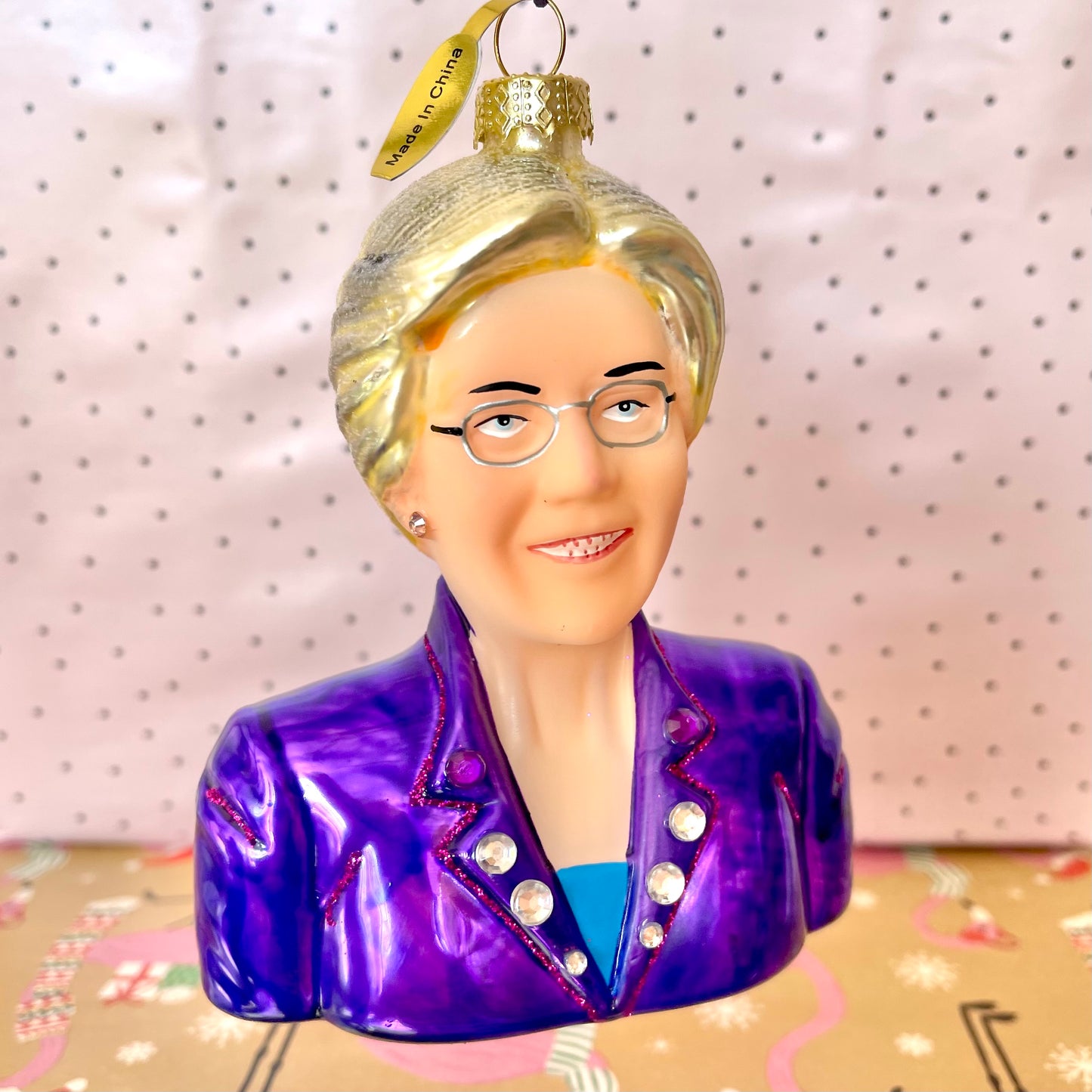Elizabeth Warren Holiday Ornament