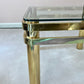 Vintage Brass and Glass Square Side Table